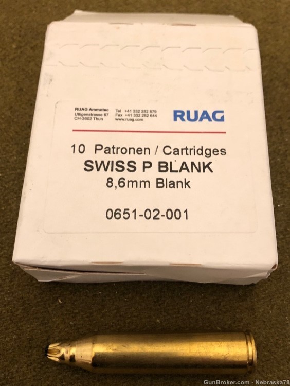 Rare 10 round box Swiss Ruag .338 Lapua Magnum .338LM 8.6mm Swiss P Blanks-img-0