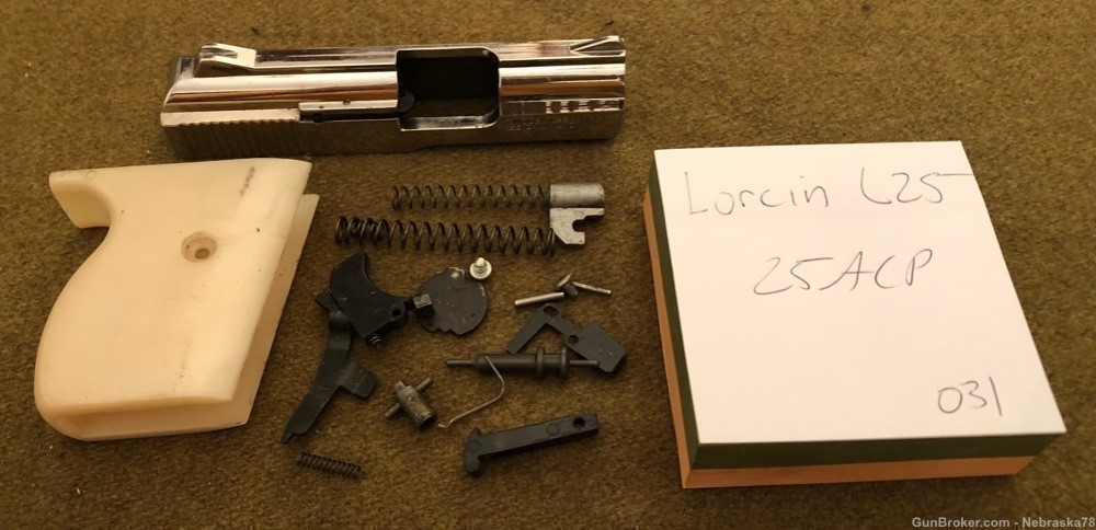 Lorcin L-25 .25acp semi auto pistol parts and repair lot slide grips kit -img-0