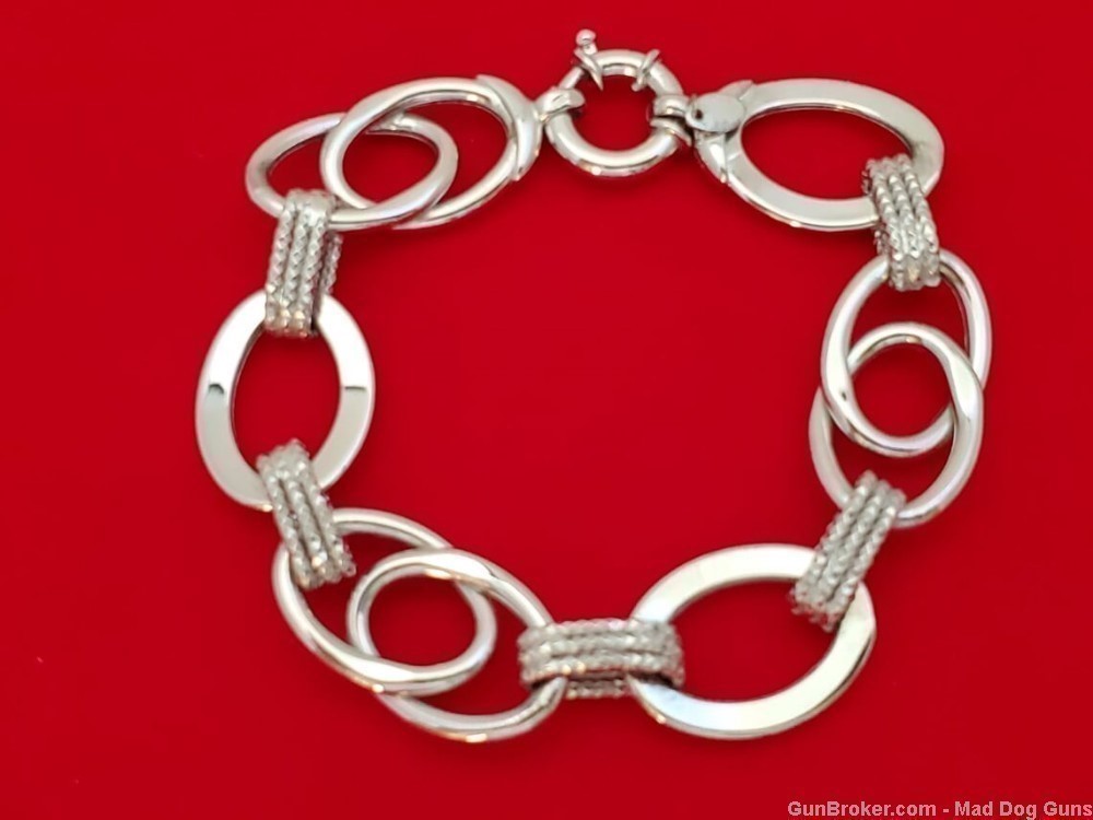 925 Sterling Silver Rhodium Plated 7.6" Bracelet. UNISEX. SS28.*REDUCED*-img-1