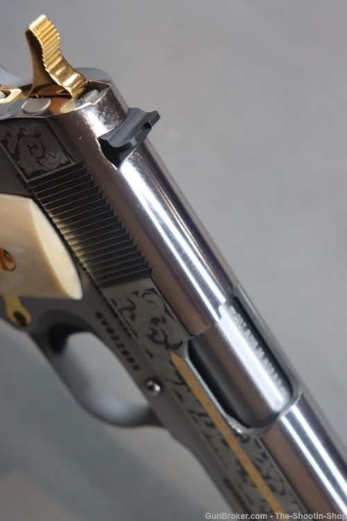 Colt Govt Model 1911 Pistol 38 SUPER Gold Scroll ENGRAVED Genuine IVORY 70-img-31