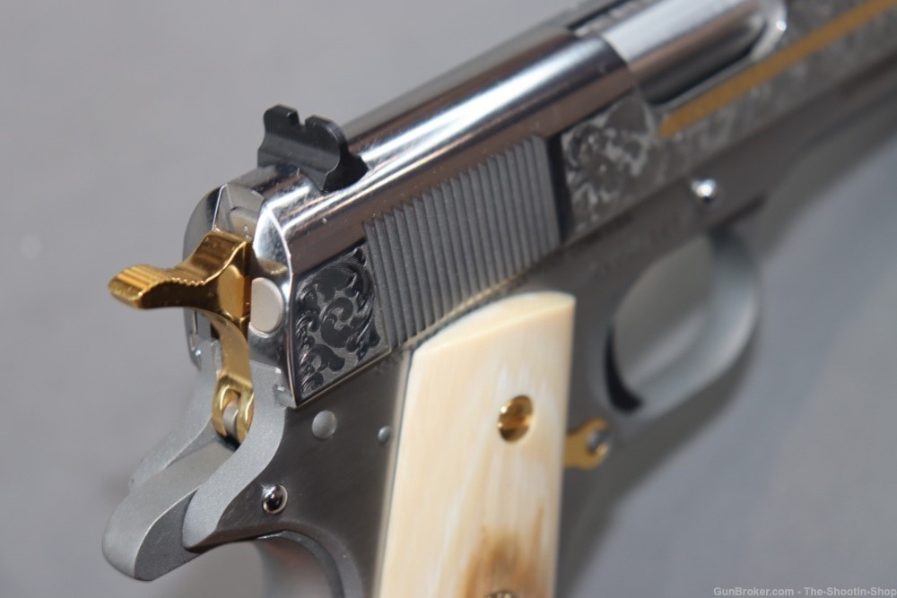 Colt Govt Model 1911 Pistol 38 SUPER Gold Scroll ENGRAVED Genuine IVORY 70-img-30