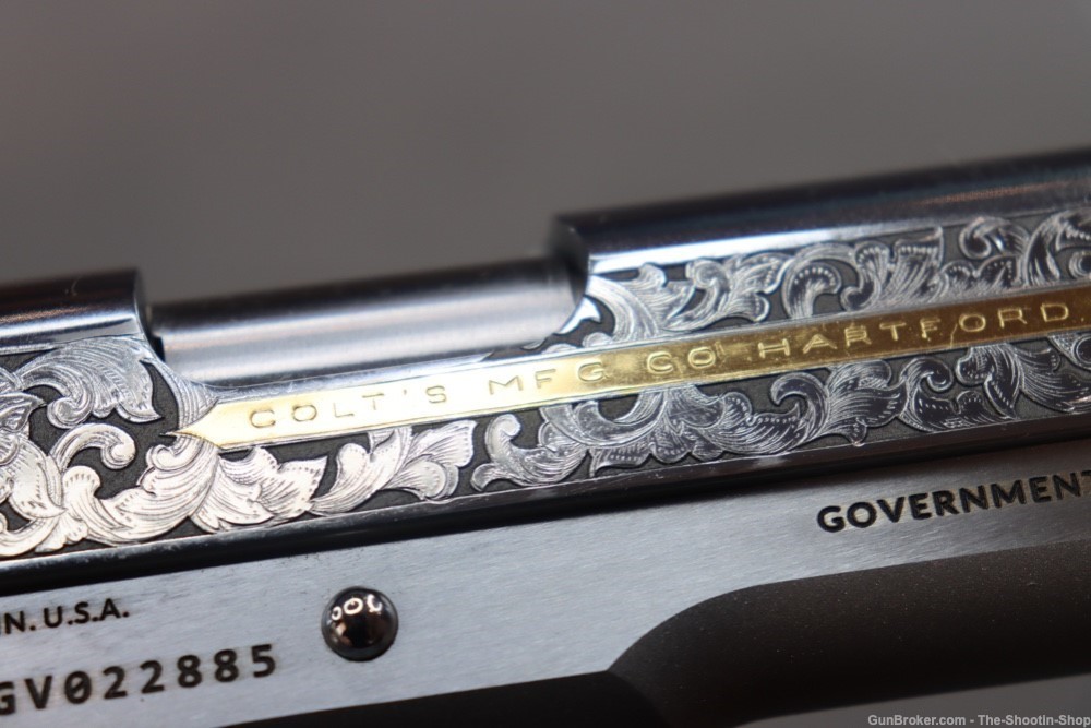 Colt Govt Model 1911 Pistol 38 SUPER Gold Scroll ENGRAVED Genuine IVORY 70-img-35