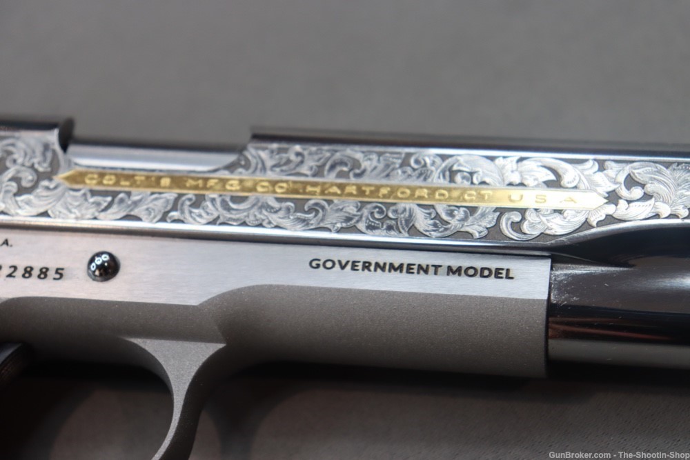 Colt Govt Model 1911 Pistol 38 SUPER Gold Scroll ENGRAVED Genuine IVORY 70-img-28