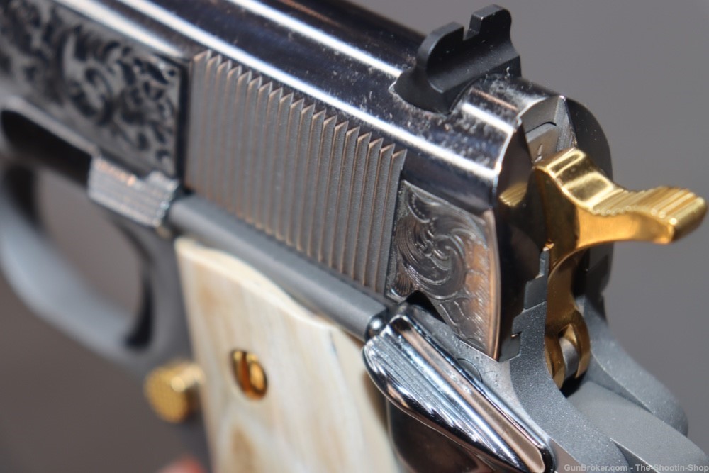 Colt Govt Model 1911 Pistol 38 SUPER Gold Scroll ENGRAVED Genuine IVORY 70-img-40