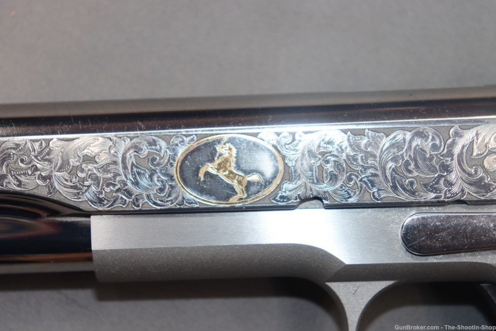Colt Govt Model 1911 Pistol 38 SUPER Gold Scroll ENGRAVED Genuine IVORY 70-img-11