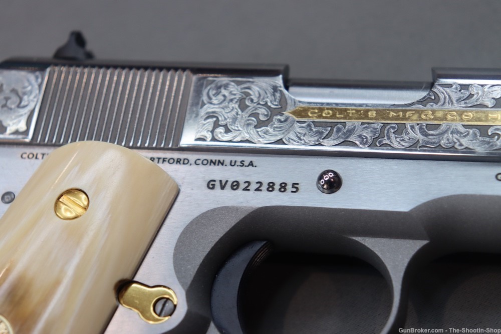 Colt Govt Model 1911 Pistol 38 SUPER Gold Scroll ENGRAVED Genuine IVORY 70-img-26