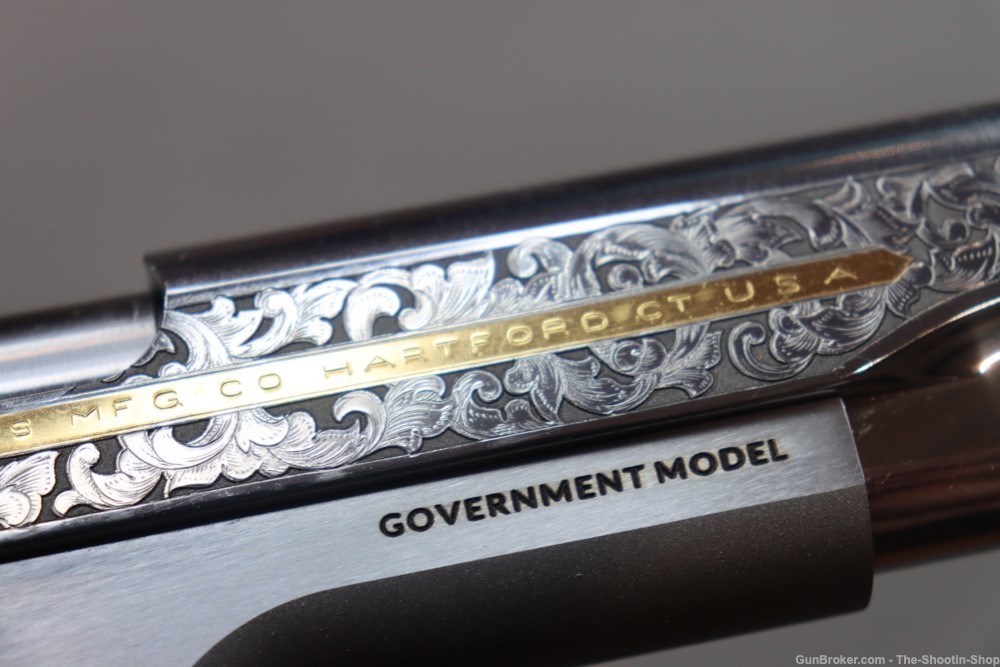 Colt Govt Model 1911 Pistol 38 SUPER Gold Scroll ENGRAVED Genuine IVORY 70-img-36