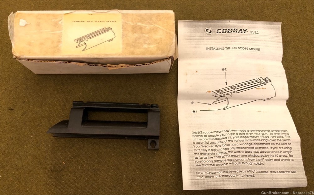 NOS Cobray SKS receiver dust cover scope mount rail vintage Chinese -img-0
