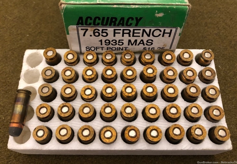 46 rounds Accuracy Ammo 7.65 French Long Mas 1935 Mas 38 Mac -img-0