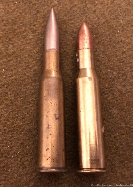 Two rounds rare Winchester Western WW1 contract 7.62x54r 7.62 Russian ammo -img-0