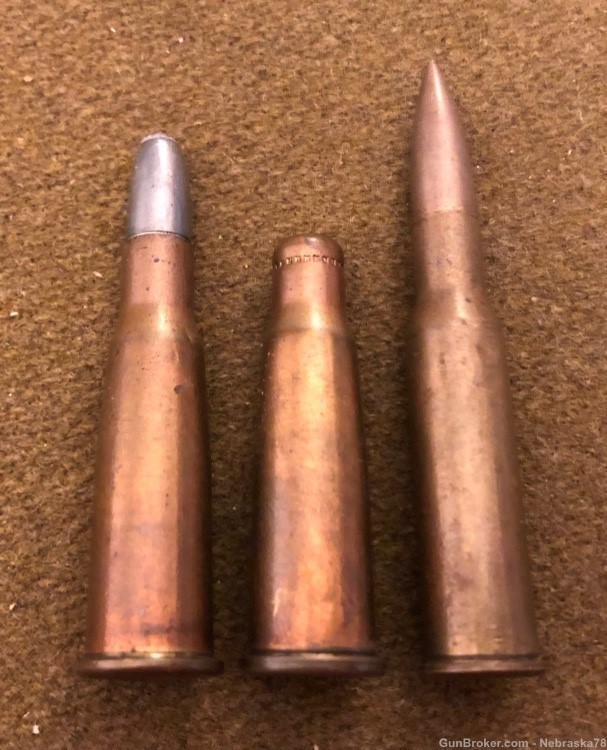3 rounds rare WW1 contract Remington 8mm Lebel French 8x50r ball blank -img-0