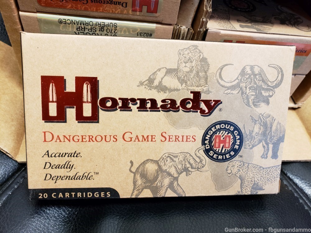120 ROUNDS NEW HORNADY SUPERFORMANCE DANGEROUS GAME 375 RUGER 270 SP RP-img-3