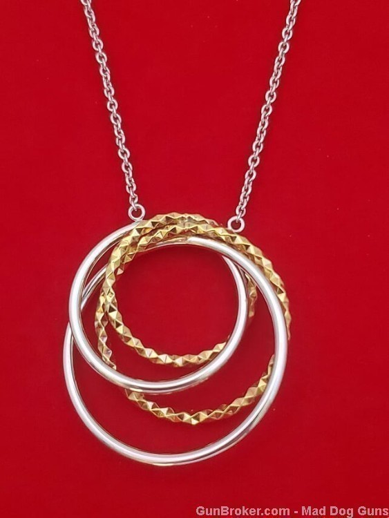 925 Sterling Silver Rhodium Plated & 14k Gold Overlay Necklace.S21*REDUCED*-img-0