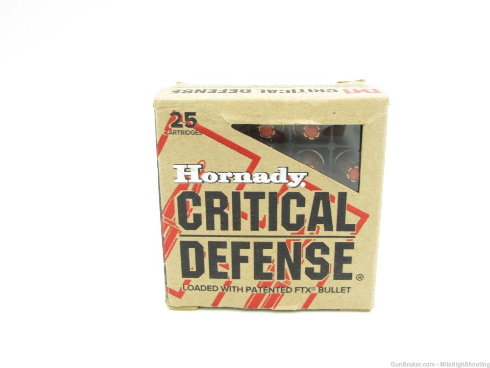 Opened Box: (24 qty) Hornady Critical Defense 9mm 115 Gr FTX #90250-img-1