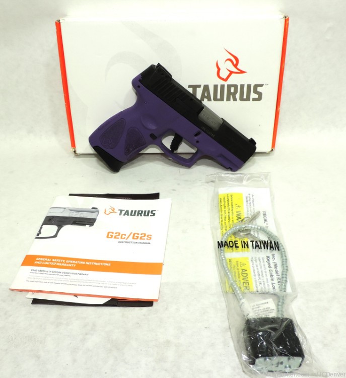 Taurus G2C 9mm 3.25 12+1 Dark Purple Frame PT111G2A W/Box-img-0
