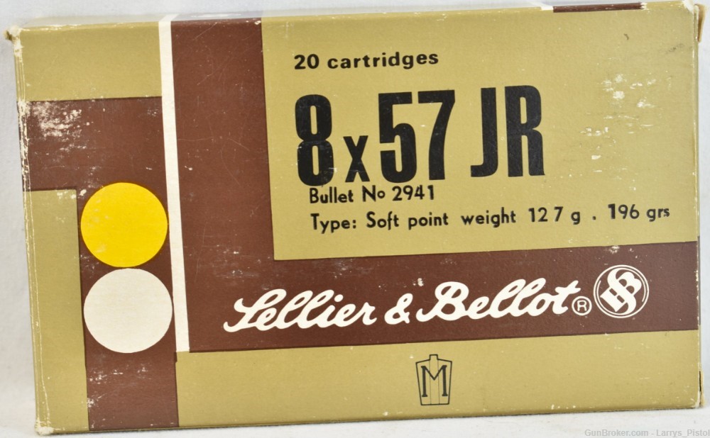 20 RDS Sellier & Bellot 8 x 57 JR 196 gr. Soft Point Ammunition-img-2