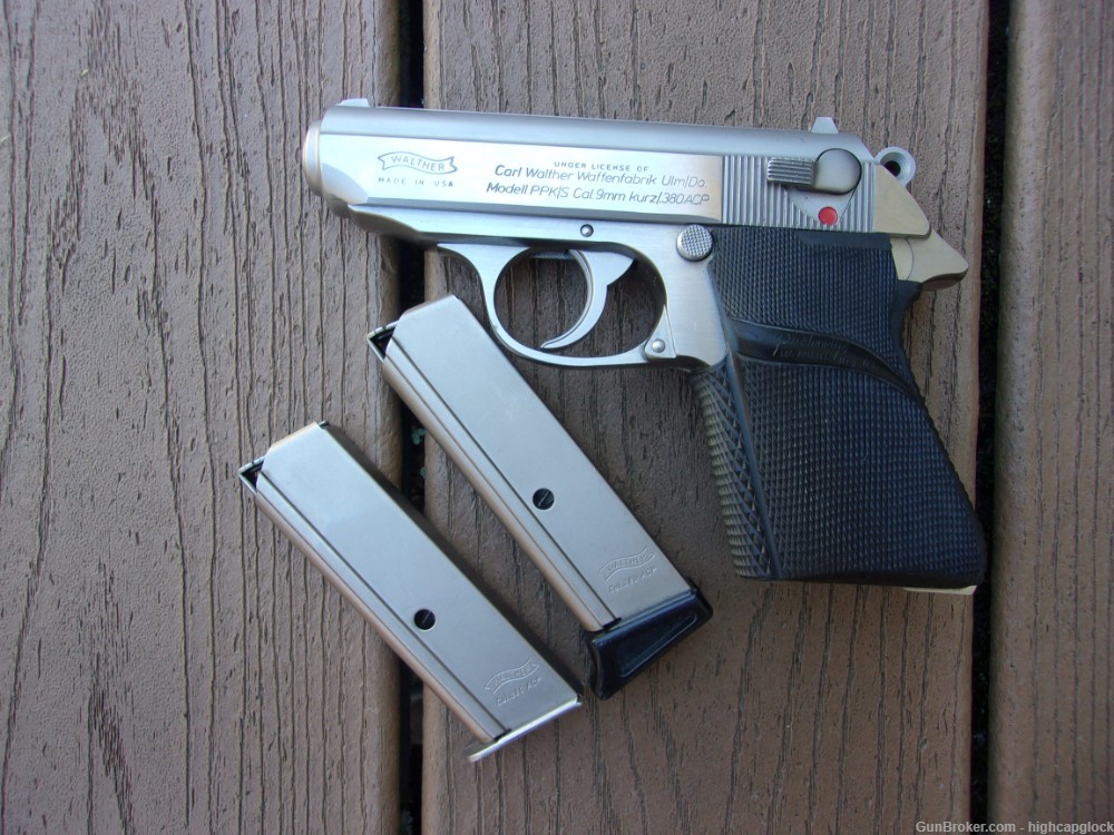 Walther PPK/S .380 Stainless Pistol by Interarms w/ 2 Mags & Box $1START-img-3