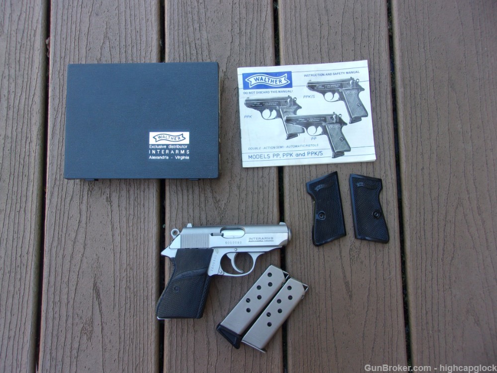 Walther PPK/S .380 Stainless Pistol by Interarms w/ 2 Mags & Box $1START-img-25