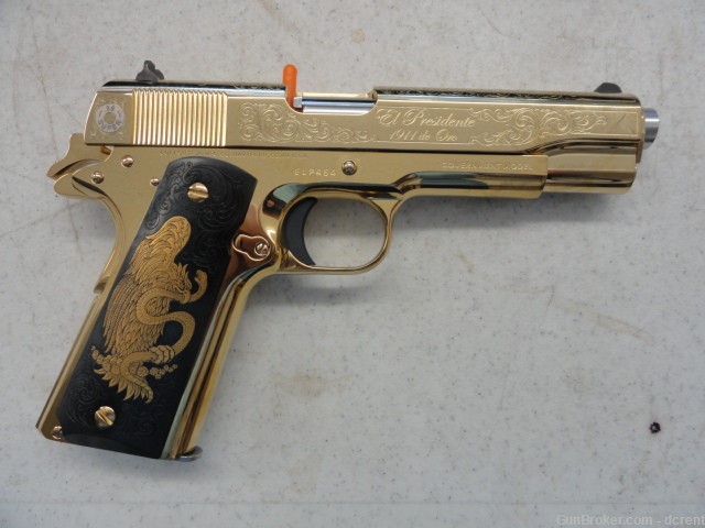 Colt 1911 Government Model Classic El Presendente De Oro 38 Super O1911C-img-1