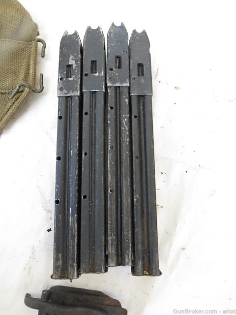 4 STEN SMG 32rd 9mm Magazines + Magazine Loader & Carry Pouch-img-6
