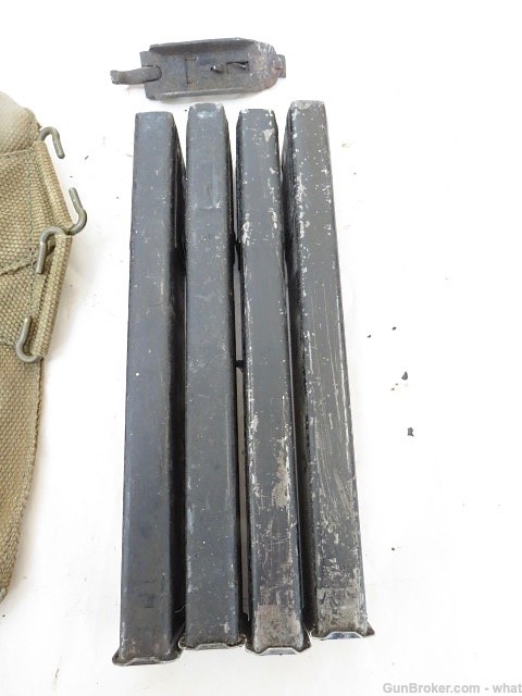 4 STEN SMG 32rd 9mm Magazines + Magazine Loader & Carry Pouch-img-3