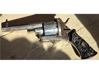 Rudolph Valentino owned 1800s French nickel plated Pinfire Revolver