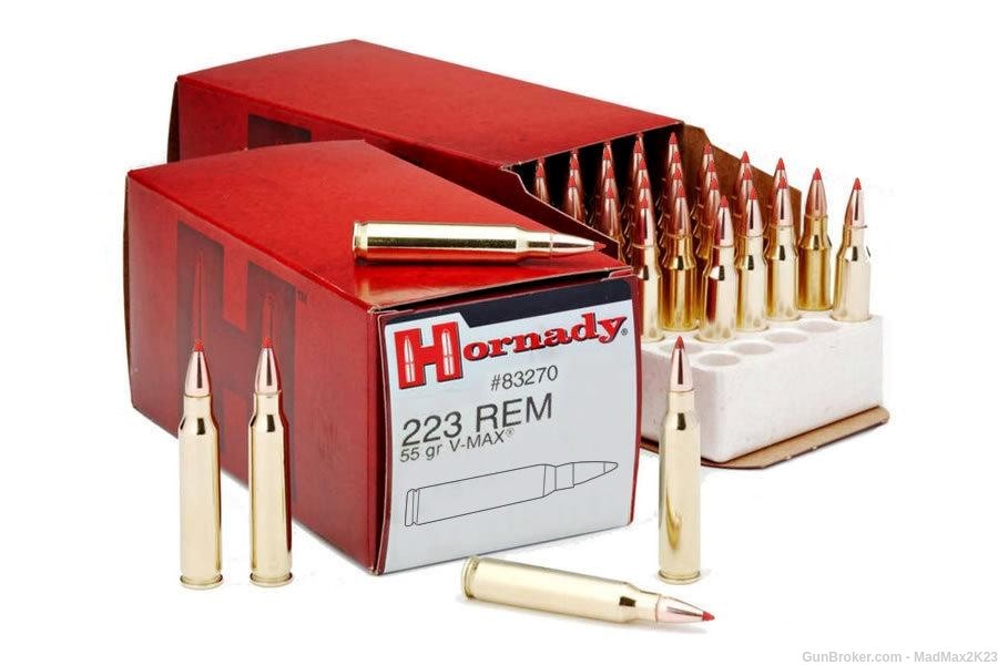 100 Rounds Hornady 55 gr V-Max 223 Rem #83270 - 50/Box (Twin-Pack)-img-0