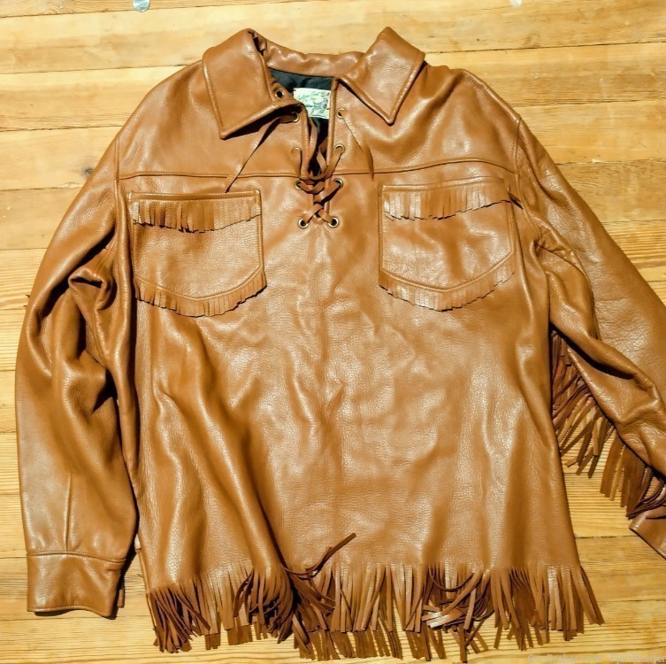 Vintage 1940s Buckskin Deerskin Longhunter Flintlock jacket -img-0
