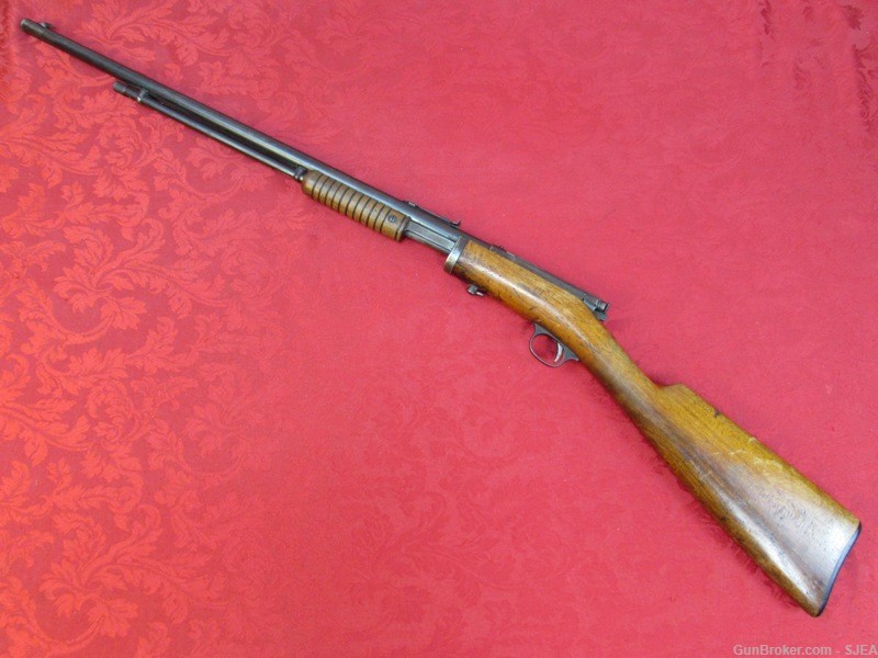 UNUSUAL STEVENS GALLERY No 80 PUMP ACTION 22 Cal. RIFLE -img-1