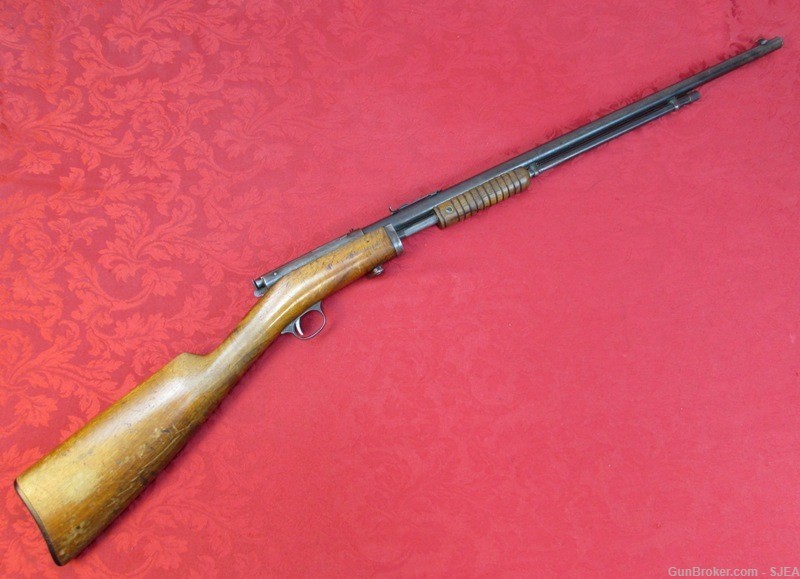 UNUSUAL STEVENS GALLERY No 80 PUMP ACTION 22 Cal. RIFLE -img-0