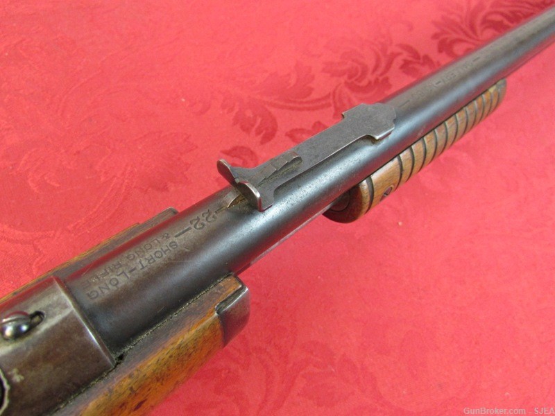 UNUSUAL STEVENS GALLERY No 80 PUMP ACTION 22 Cal. RIFLE -img-8