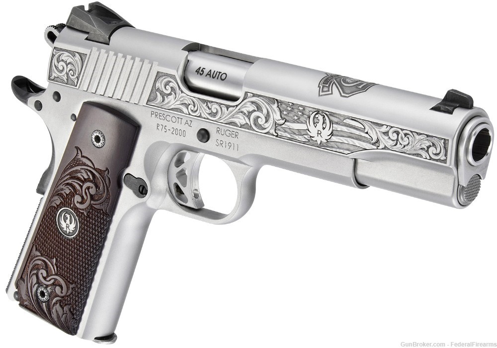 Ruger SR1911 75th Anniversary 45ACP Stainless Engraved 5" LIMITED!-img-11