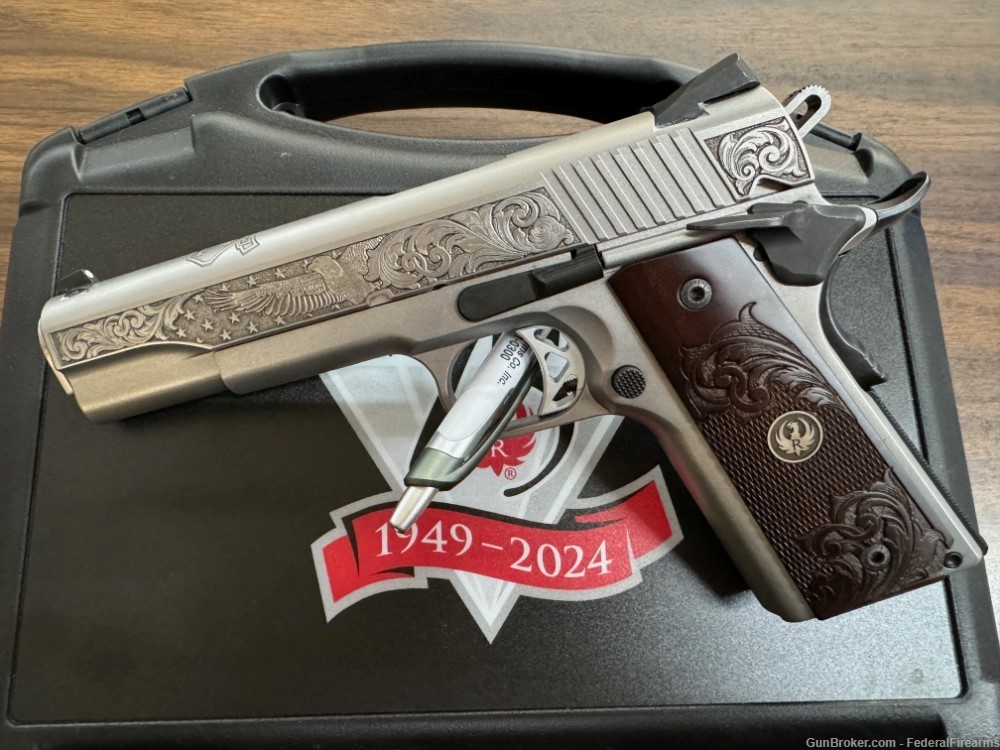 Ruger SR1911 75th Anniversary 45ACP Stainless Engraved 5" LIMITED!-img-0