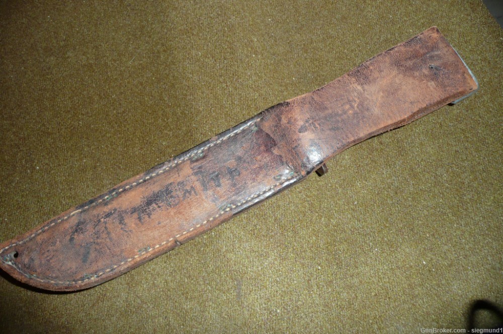 Fighting Knife, WWII era "EGW" maker with sheath-img-1
