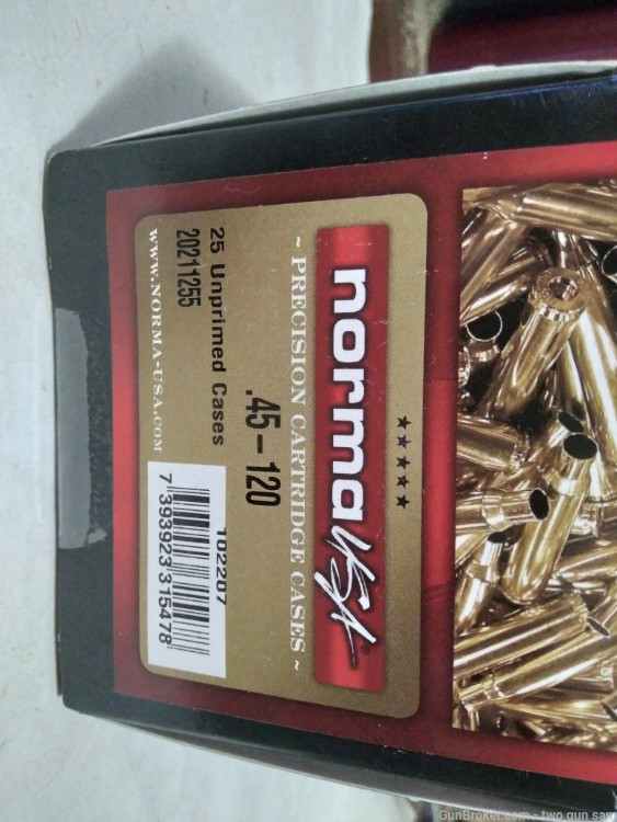 45-120 New  brass for loading norma hs (25) sealed box -img-0