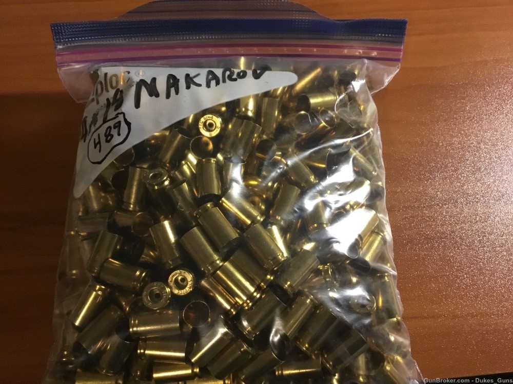 9x18 Makarov, unprimed, new brass 489 rounds.  (#489)-img-0