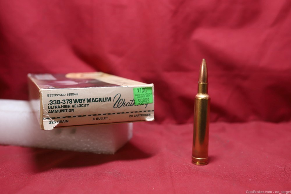 Weatherby .338-378 WBY mag 225 Grain Factory Loaded Ammo 20 Count-img-0