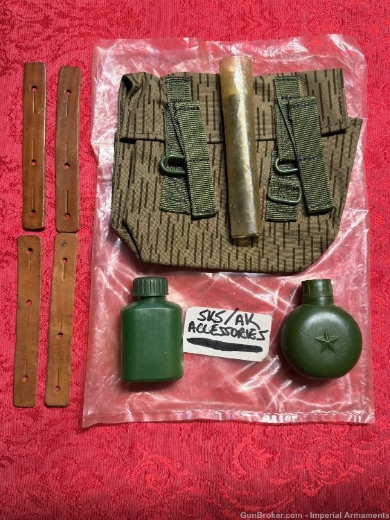 SKS Part/Accessories Lot Oiler, Ammo pouch, Dog Collars, Cleaning Kit-img-0