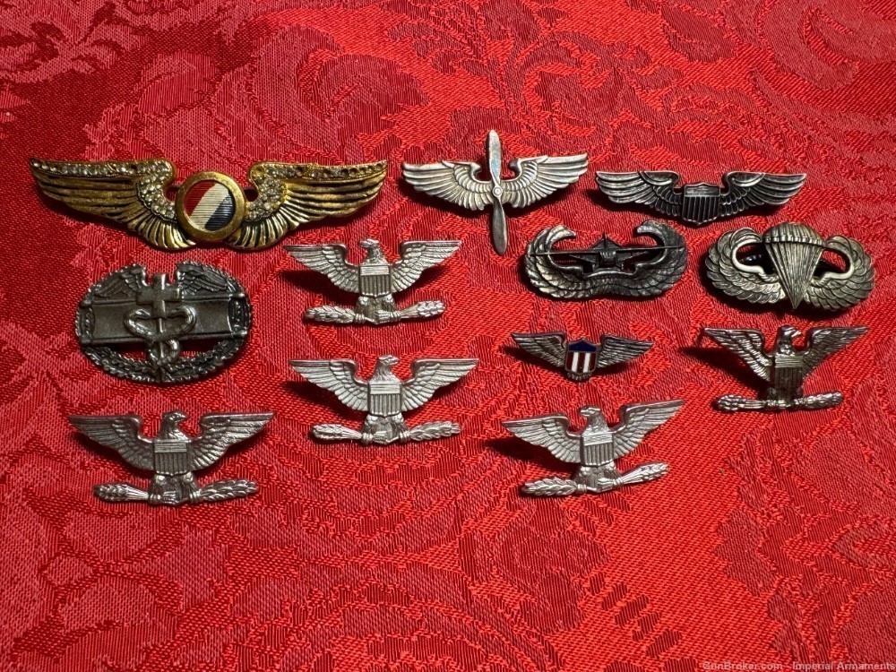 WW2 US Army Sterling silver badges and later Wings-img-0