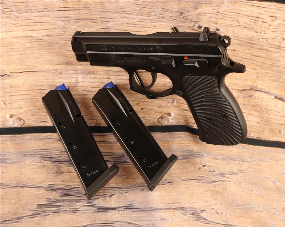 CZ 75 Compact 9mm 3 3/4" Barrel Box 2 Mags 15 Rounds-img-1
