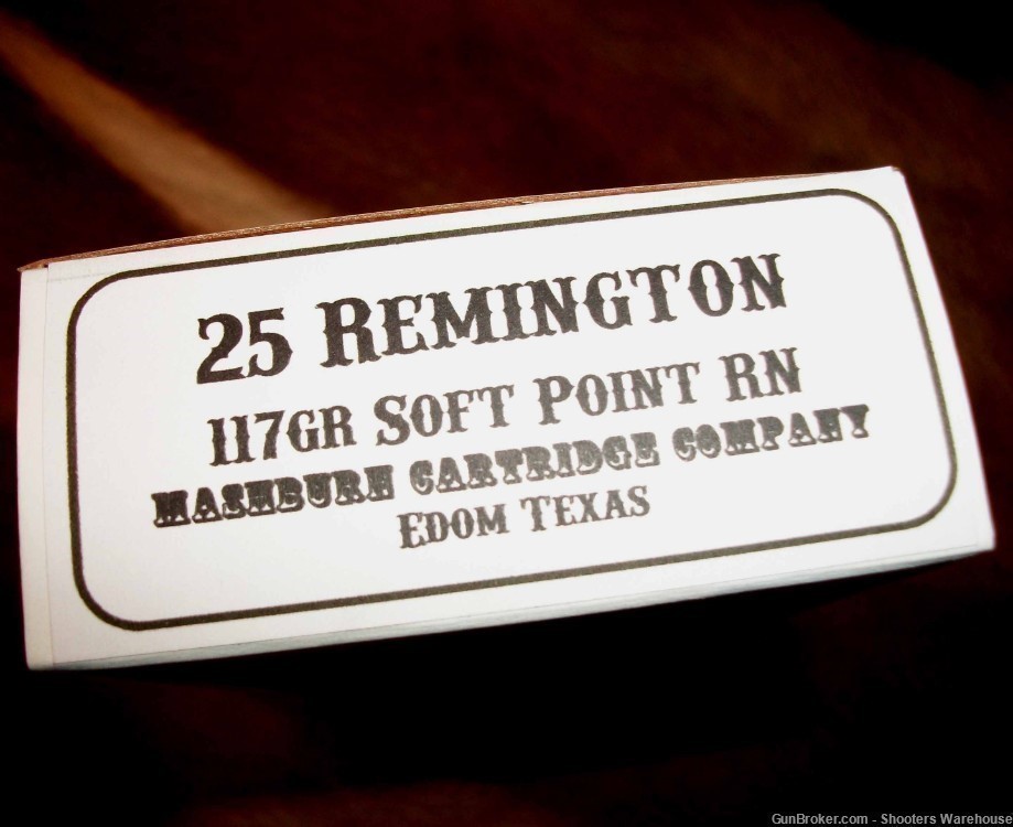 25 Remington 117gr RN SP Mashburn Cartridge Company 20rds NEW AMMO-img-1