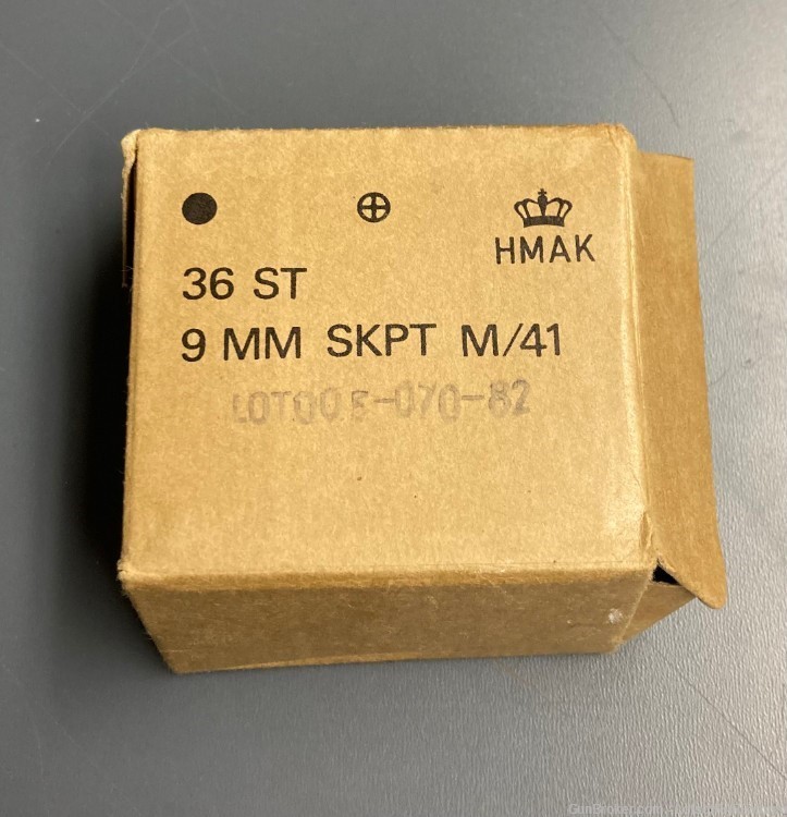 Swedish Danish 9mm M39B box empty M/41 HMAK SKPT 36rd -img-0