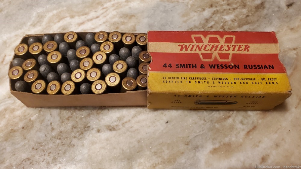 44 Russian full box Winchester Vintage post war lead 246 grain-img-0