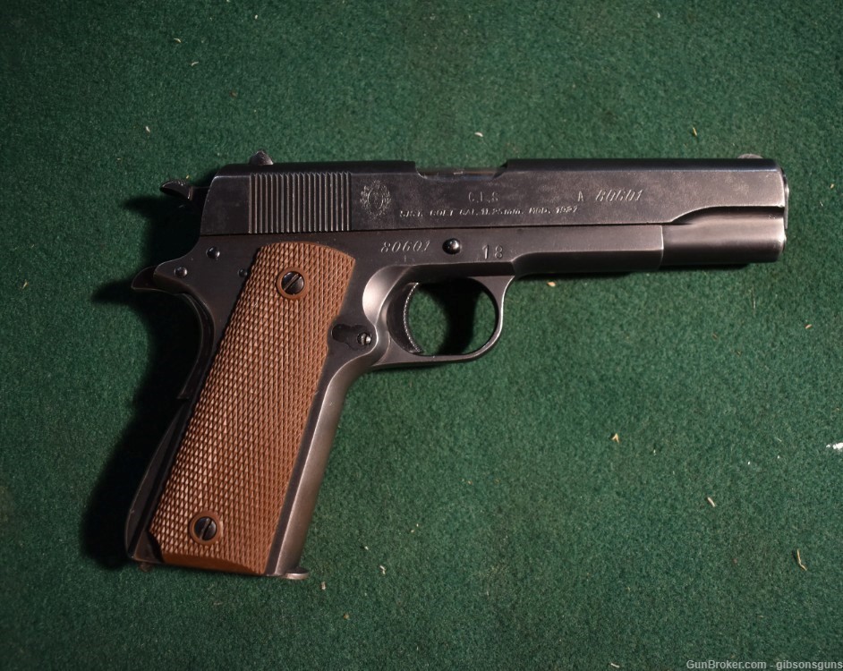 Very Rare Sistema Colt “A” Series Model 1927 semi-auto pistol, 11.25mm (.45-img-0