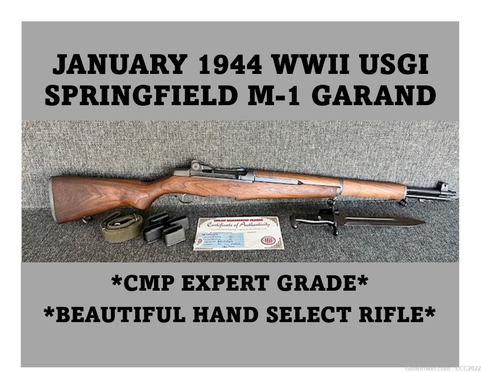 Springfield M1 Garand / 1944 WW11 USGI Collector Rifle-img-0