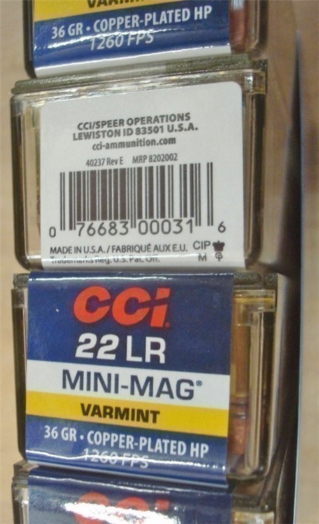 500 CCI Mini Mag HP .22 LR 22 High Velocity Copper Plated Hollow Point 0031-img-3