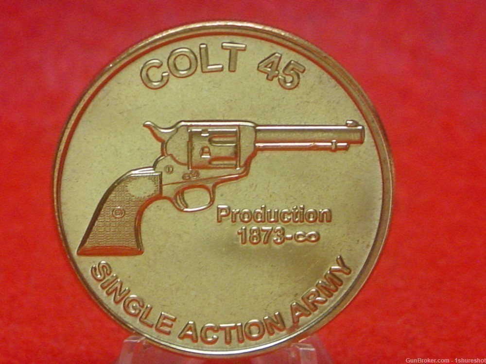 1873 COLT 45 SINGLE ACTION ARMY 1 OZ FINE COPPER ROUND SOLID BULLION COIN-img-0