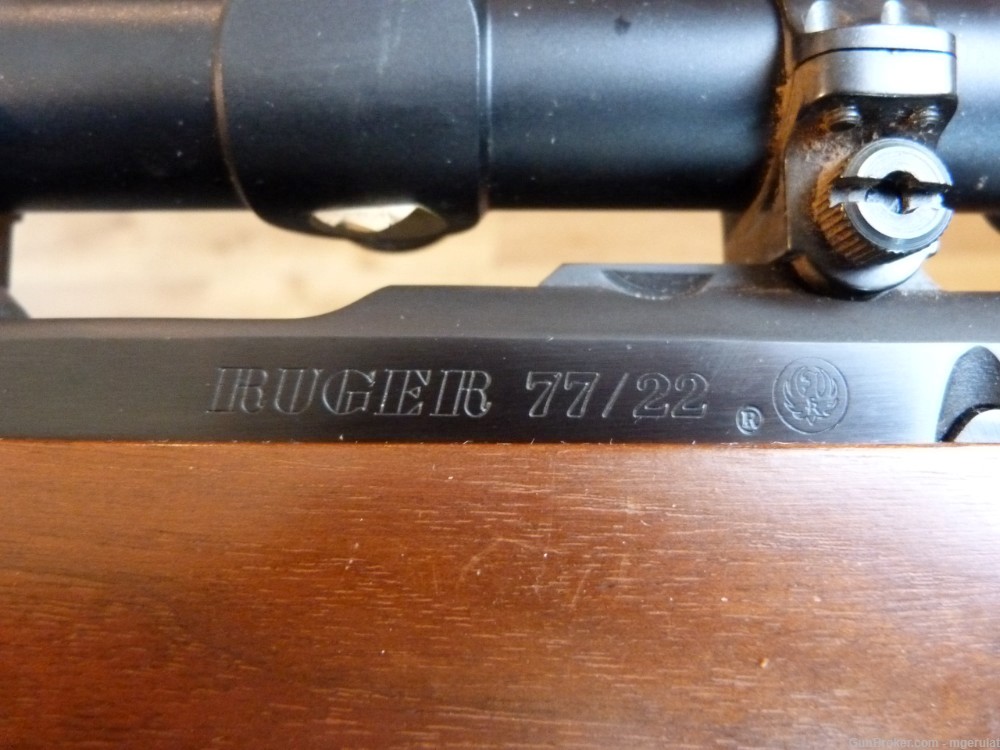 Ruger M77/22 Stainless 22LR Rifle w/ Japanese Scope - 1986 Excellent!-img-9