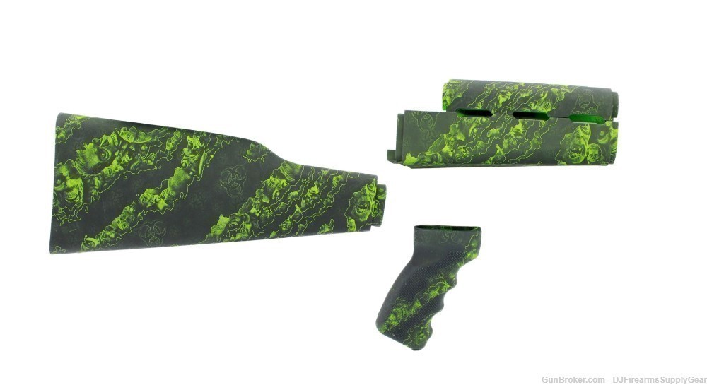 Yugo M70 / ZASTAVA M70 Stock, Handguard, & Grip Set In Green Zombie Print-img-0