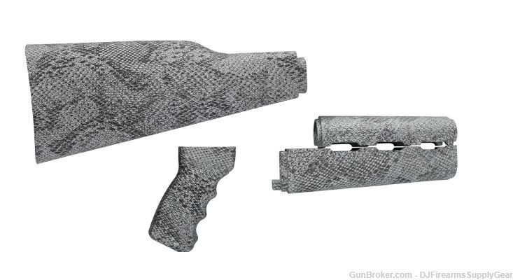 Yugo M70 / ZASTAVA M70 Stock, Handguard, & Grip Set In Grey Snakeskin Print-img-0
